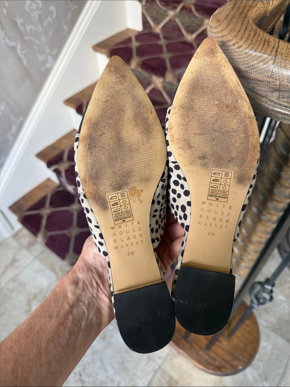 White House black market ladies pointy toe flats excellent condition size 8 - Picture 6 of 13